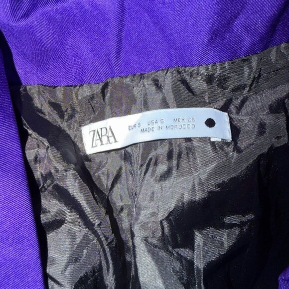 Zara Purple Double-Breasted Blazer with Gold Buttons size S - Picture 6 of 7